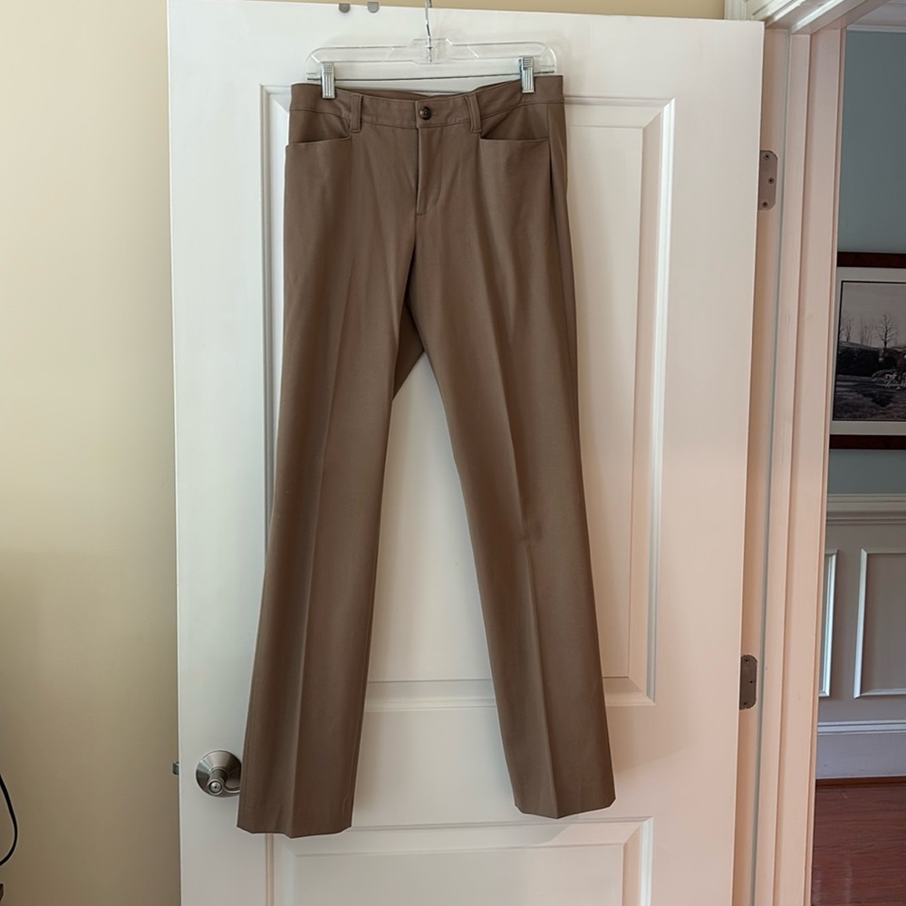 Ralph Lauren Adelle cotton flat front pants, size 8, mocha